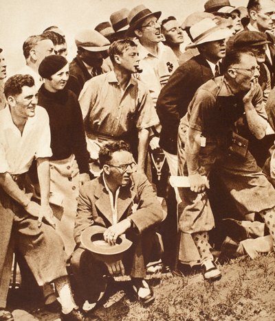 Re Edoardo VIII e amici che guardano il golf ai Campionati Open, St. Andrews, anni 